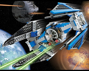 blue and grey space craft toy, LEGO, LEGO Star Wars, Star Wars, TIE Fighter HD wallpaper