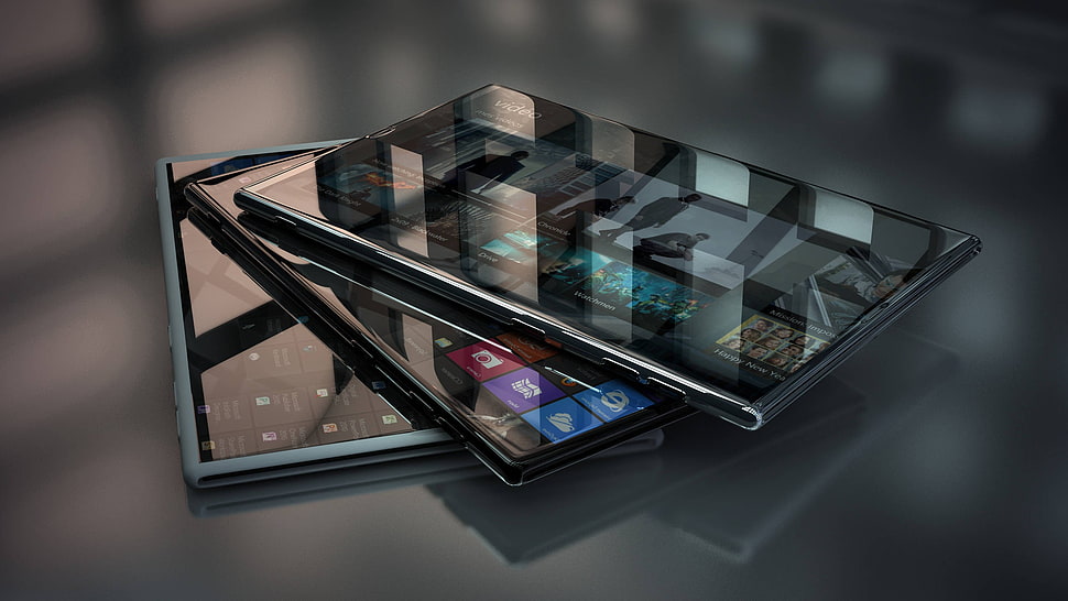 three turned on Android smartphones HD wallpaper