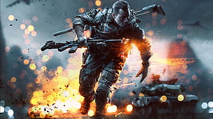soldier man 3D wallpaper, Battlefield, Battlefield 4, video games