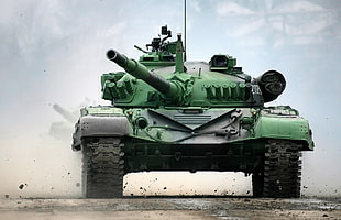 green battle tank, tank, military, vehicle, t-72 HD wallpaper