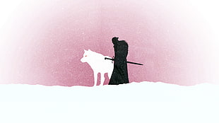 wolf and warrior silhouette artwork