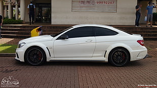 white coupe, Mercedes-Benz C63 AMG