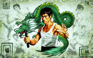 Bruce Lee illustration, Bruce Lee HD wallpaper
