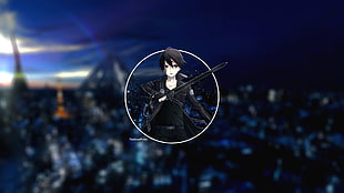 Kirito from Sword Art Online, anime, Sword Art Online, Kirigaya Kazuto, city HD wallpaper