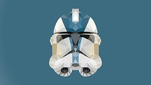 white Stormtrooper head decor, Star Wars, minimalism, simple background, simple