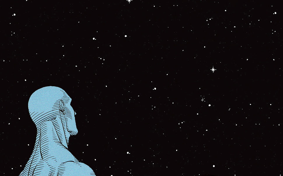 man looking up the stars wallpaper, Watchmen, Dr. Manhattan HD wallpaper