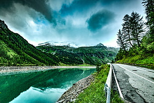 road, landscape, mountains, nature HD wallpaper