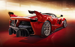 red race car, Ferrari, car, vehicle, Ferrari FXX-K