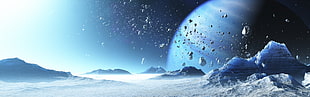 Neptune planet, CGI, digital art, space, planet