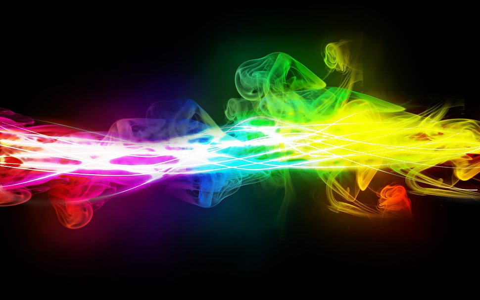 multicolored light abstract artwork wallpaper, abstract, smoke HD wallpaper
