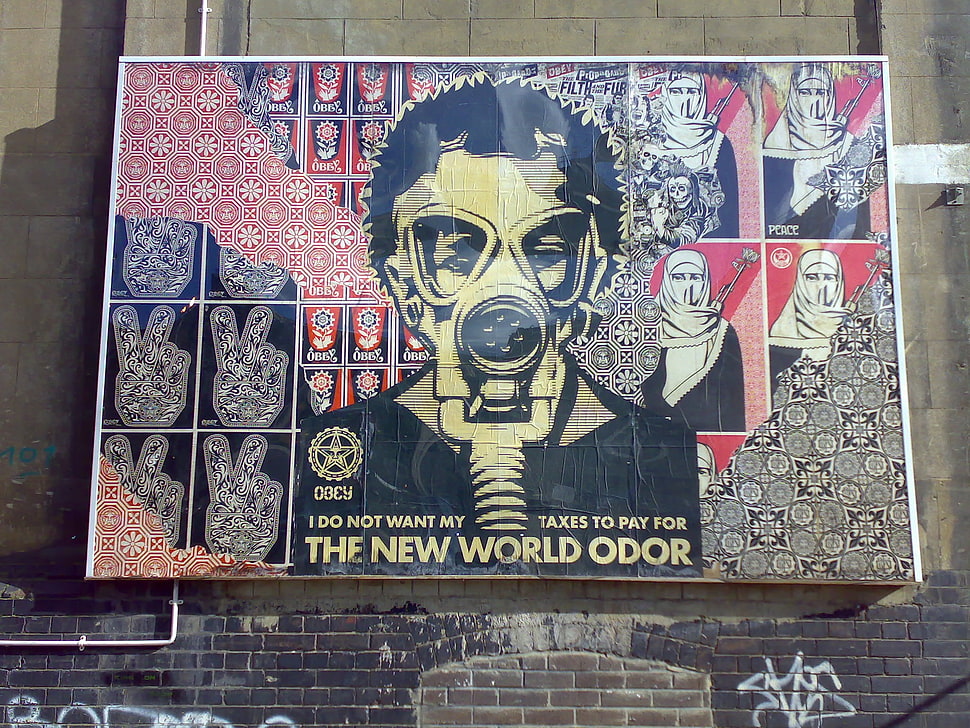 The New World Odor wall decor, politics, gas masks, obey , hijabs HD wallpaper