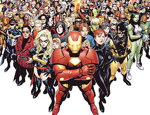 assorted Marvel character illustration HD wallpaper
