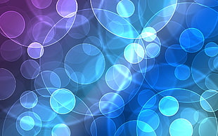 blue and white round digital wallpaper