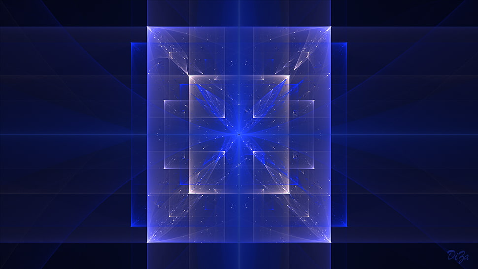 blue abstract wallpaper, fractal, artwork HD wallpaper