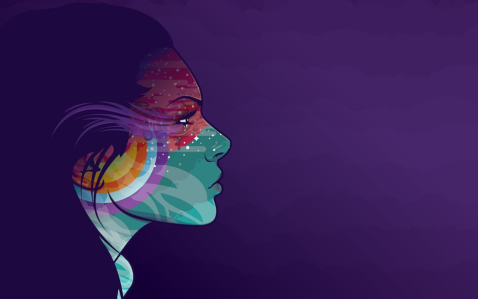 illustration of woman with face paint HD wallpaper