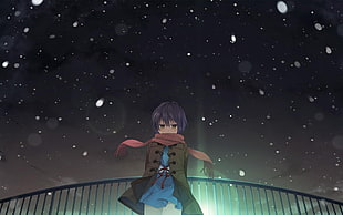 male with green coat anime character, anime, The Melancholy of Haruhi Suzumiya, Nagato Yuki, anime girls HD wallpaper