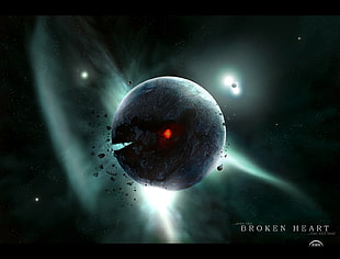 planet Broken Heart digital wallpaper w, JoeyJazz, spacescapes, planet, space