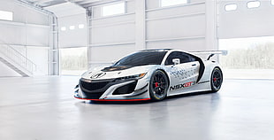 white and black Acura NSX GT3