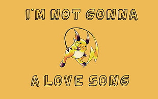 Raichu Pokemon clip art with text overlay, Raichu, Pokémon, humor, minimalism