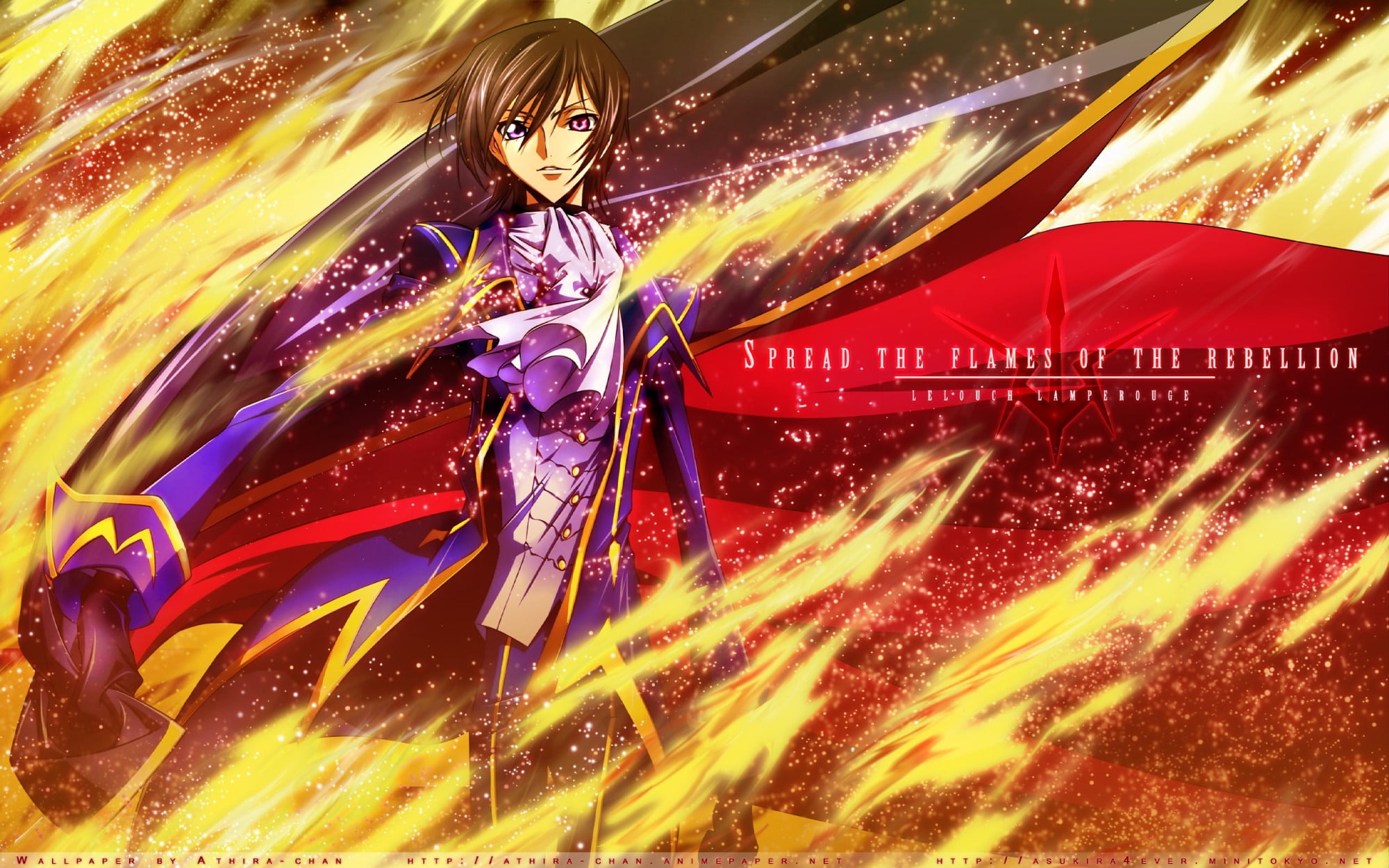 Spread The Flames Of The Rebellion Illustration Code Geass Lamperouge Lelouch Zero Anime Hd Wallpaper Wallpaper Flare