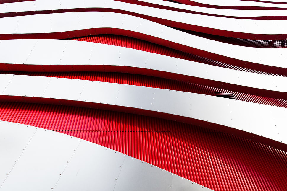 white and red surface, pattern, architecture, modern, building HD wallpaper