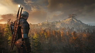 online character digital wallpaper, The Witcher, Geralt of Rivia, The Witcher 3: Wild Hunt, video games