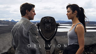 black tower viewer, movies, Oblivion (movie), Tom Cruise, Olga Kurylenko HD wallpaper