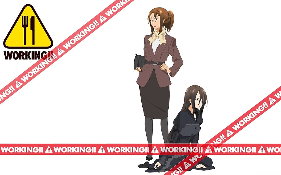 two female anime character wallpaper HD wallpaper