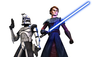two Star Wars characters, Star Wars, Star Wars: The Clone Wars, Anakin Skywalker