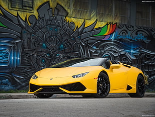 yellow Lamborghini Huracan, car, supercars, Lamborghini, Lamborghini Huracan HD wallpaper