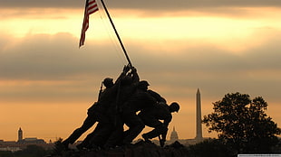 flag of USA, Iwo Jima, World War II, USA, USMC HD wallpaper