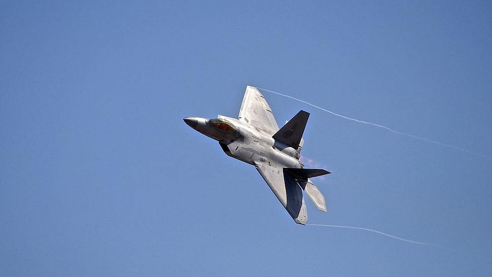 black aircraft, F-22 Raptor, aircraft, military aircraft HD wallpaper