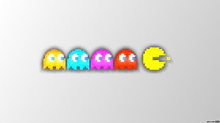 Pacman game application, pixel art, Trixel, Pacman, Clyde HD wallpaper