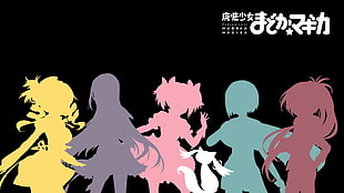 multicolored anime wallpaper, anime, Mahou Shoujo Madoka Magica, Kaname Madoka, Akemi Homura