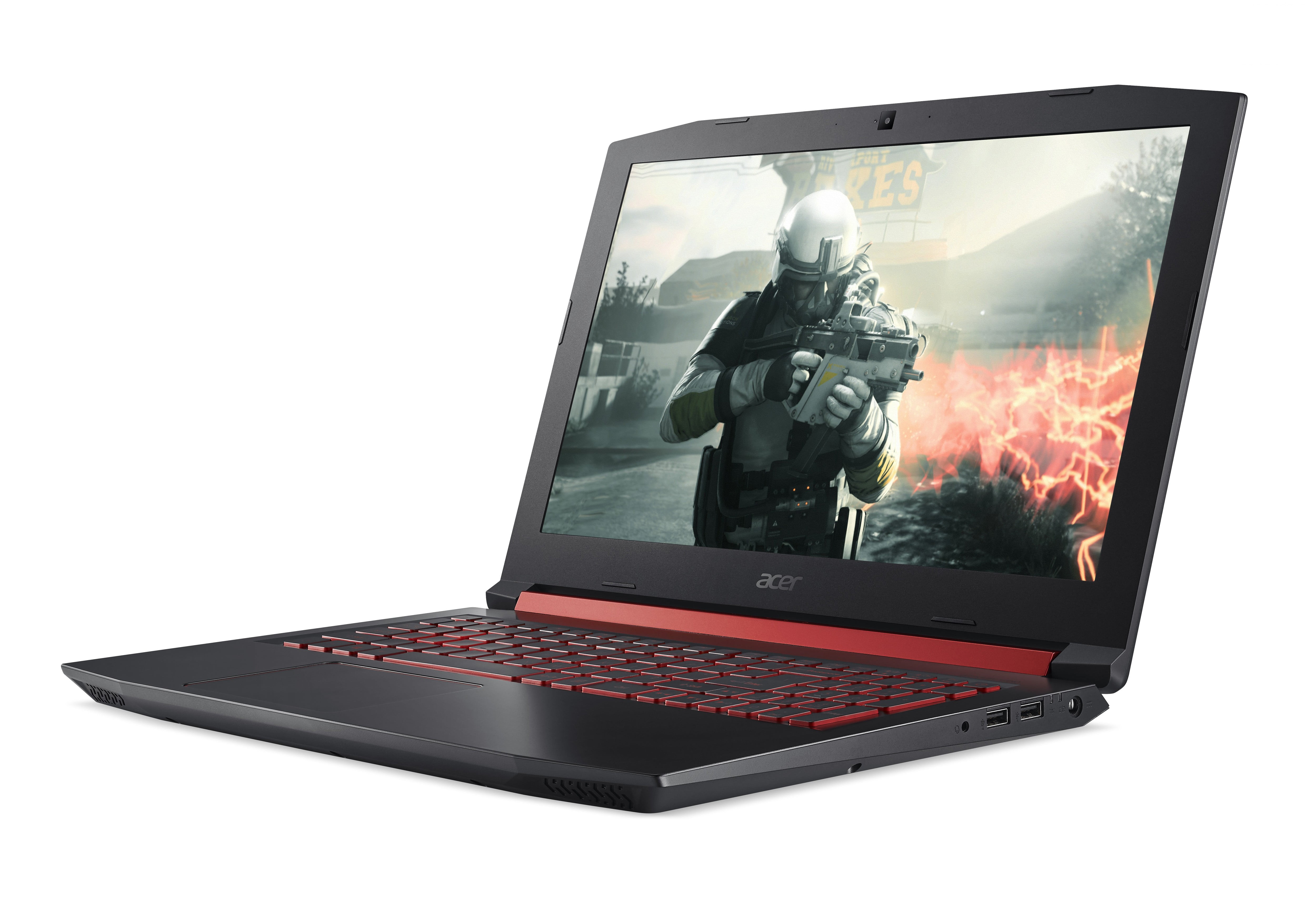 black and red Asus laptop