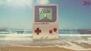 gray Nintendo Game Boy showing The Legend of Zelda game HD wallpaper