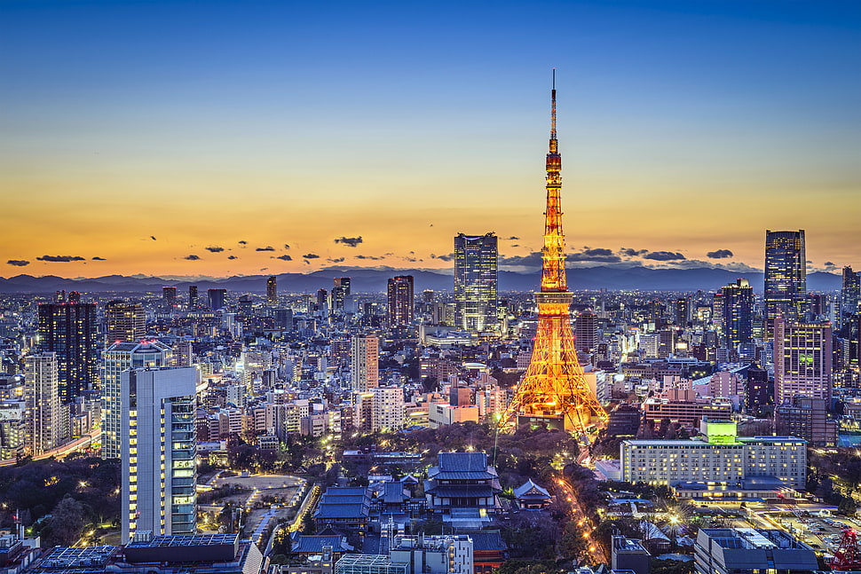 Paris City portrait, tokyo, japan HD wallpaper
