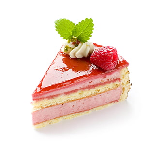 slice of strawberry cake
