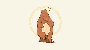 bear with bird on nose emoji HD wallpaper