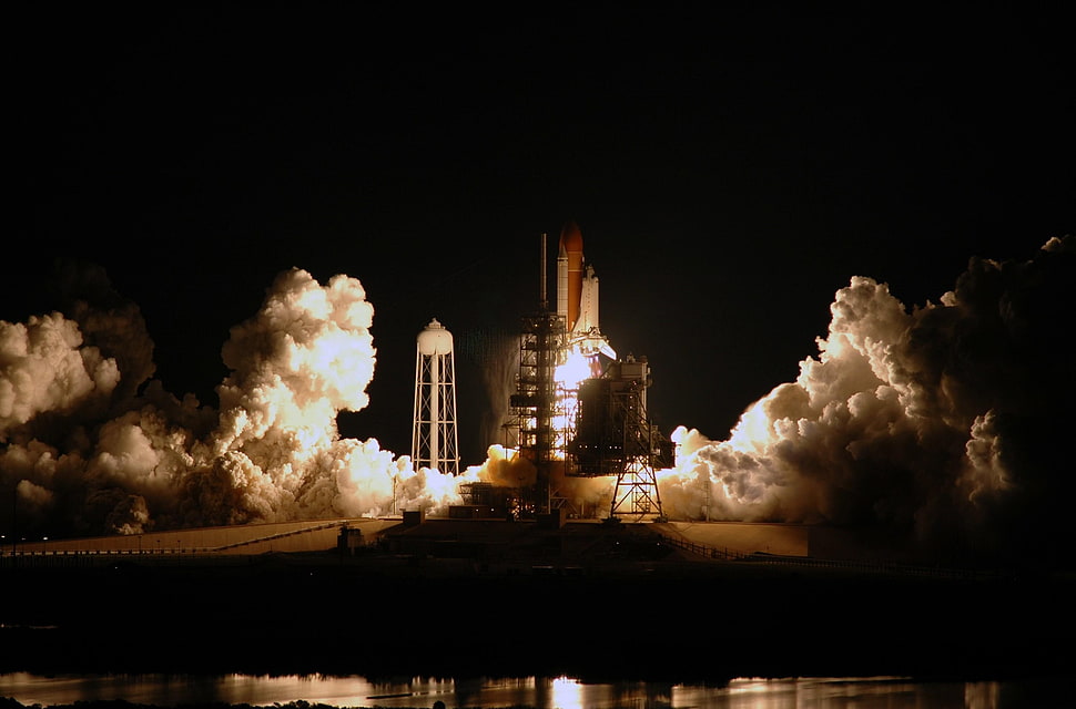 taking off rocket ship HD wallpaper