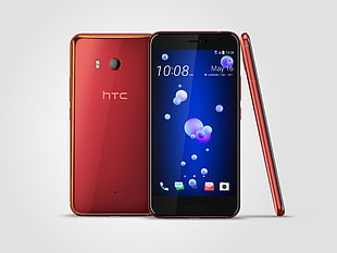 red HTC Android smartphone HD wallpaper