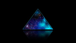 triangular blue galaxy wallpaper, space, triangle, galaxy, backgound