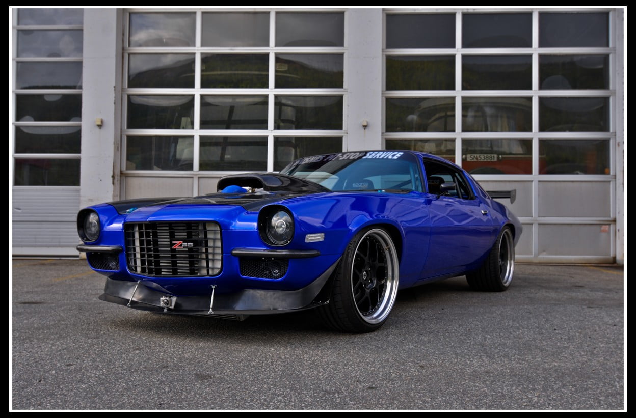 blue sports car, Chevrolet, car, Chevrolet Camaro Z28