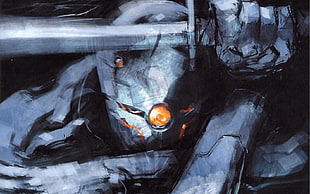 male character holding sword digital wallpaper, video games, digital art, Metal Gear Solid , Gray Fox (character)