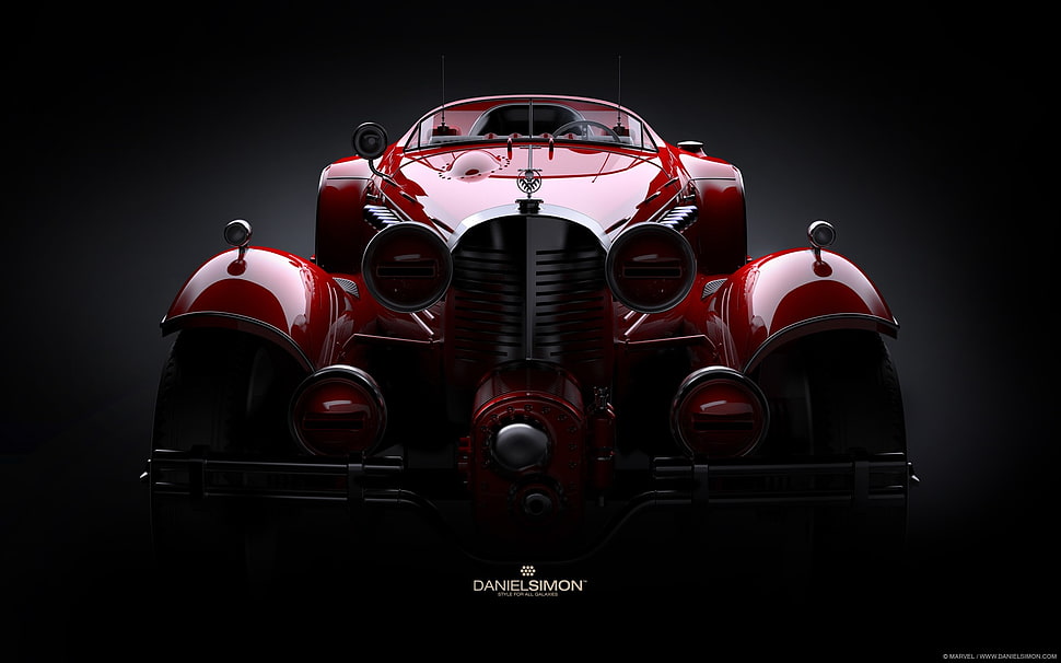 red Danelsmon car, car, supercars, digital art, Marvel Comics HD wallpaper