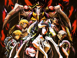 Anime poster, Overlord (anime), Albedo (OverLord), anime, scanned image HD wallpaper