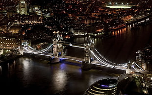 gray bridge photo, London, Tower Bridge, cityscape, UK
