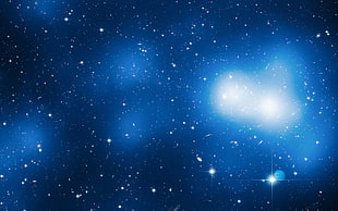 blue light bokeh, stars, space, blue, NASA