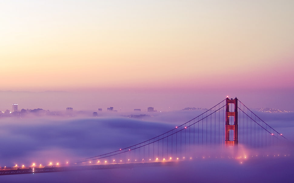 golden gate bridge during dawn HD wallpaper