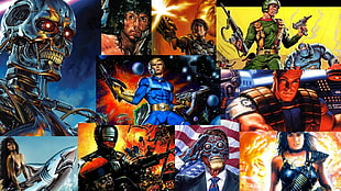 Robocop collage, 1980s, RoboCop, Rambo, Terminator HD wallpaper